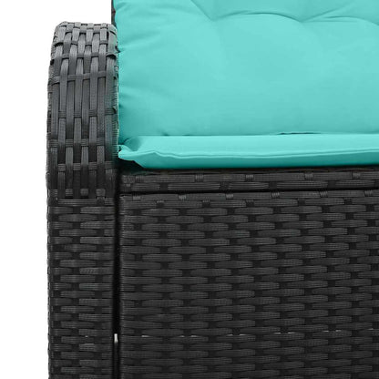 Divano da giardino Nero 124 x 62 x 85cm polyrattan | homemem39