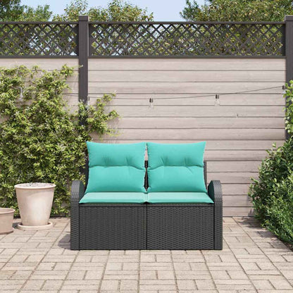 Divano da giardino Nero 124 x 62 x 85cm polyrattan | homemem39