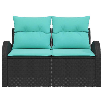 Divano da giardino Nero 124 x 62 x 85cm polyrattan | homemem39