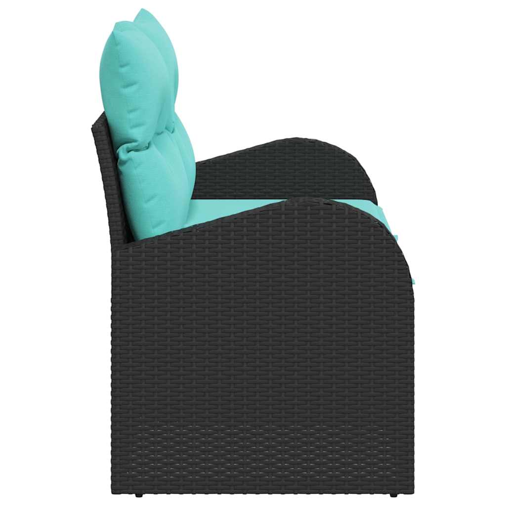 Divano da giardino Nero 124 x 62 x 85cm polyrattan | homemem39