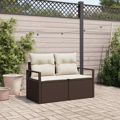 Divano da giardino con cuscino 120 x 62 x 69 cm. polyrattan | homemem39