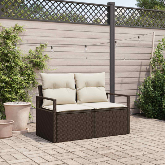 Divano da giardino con cuscino 120 x 62 x 69 cm. polyrattan