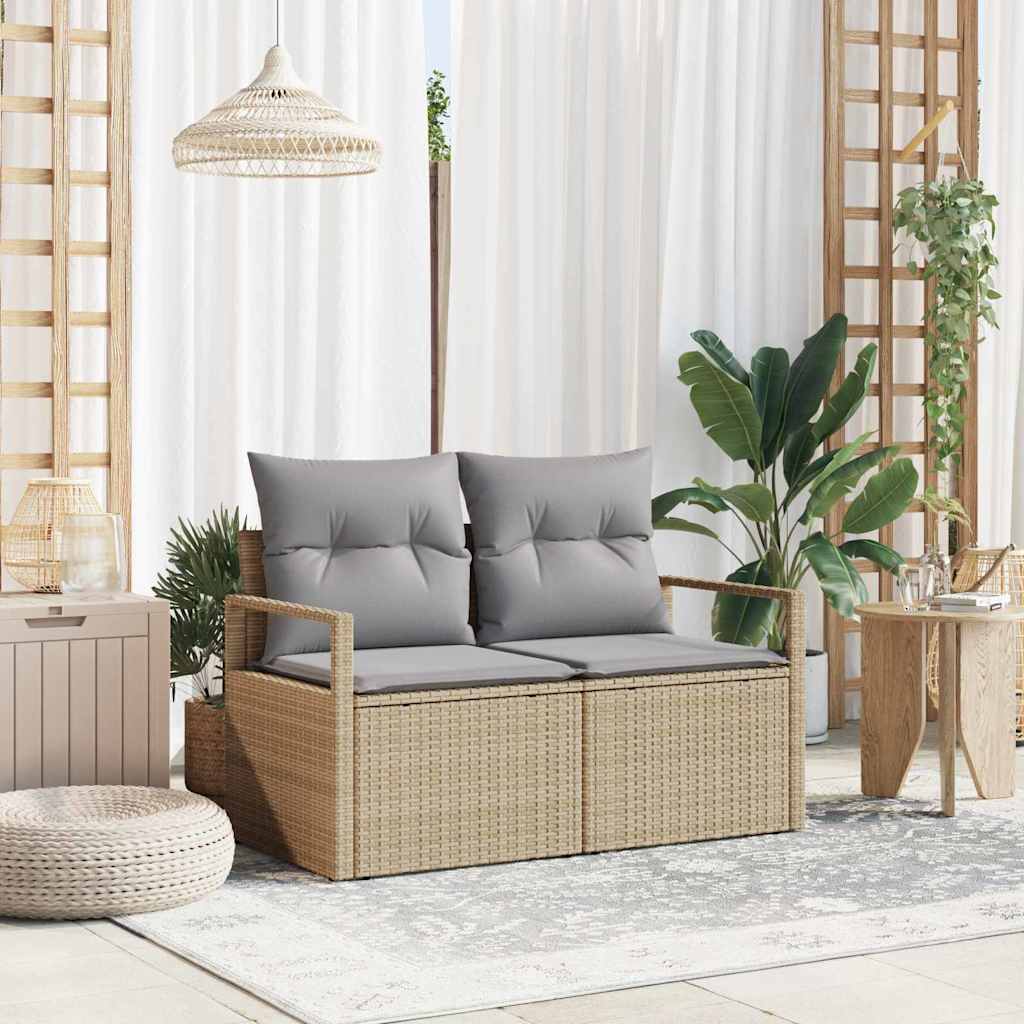 Divano da giardino con cuscino 120 x 62 x 69 cm. polyrattan | homemem39