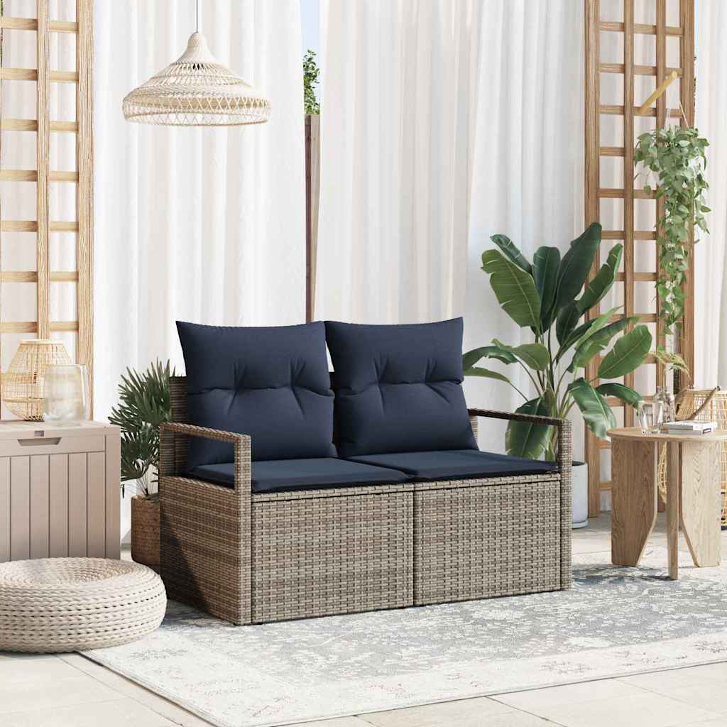 Divano da giardino con cuscino 120 x 62 x 69 cm. polyrattan | homemem39
