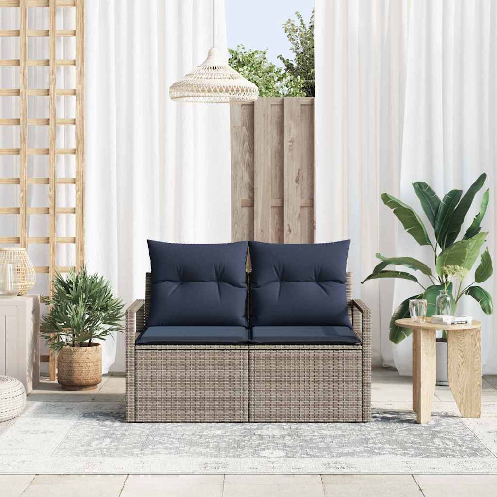 Divano da giardino con cuscino 120 x 62 x 69 cm. polyrattan | homemem39