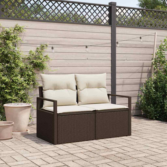 Divano da giardino con cuscino 120 x 62 x 69 cm. polyrattan