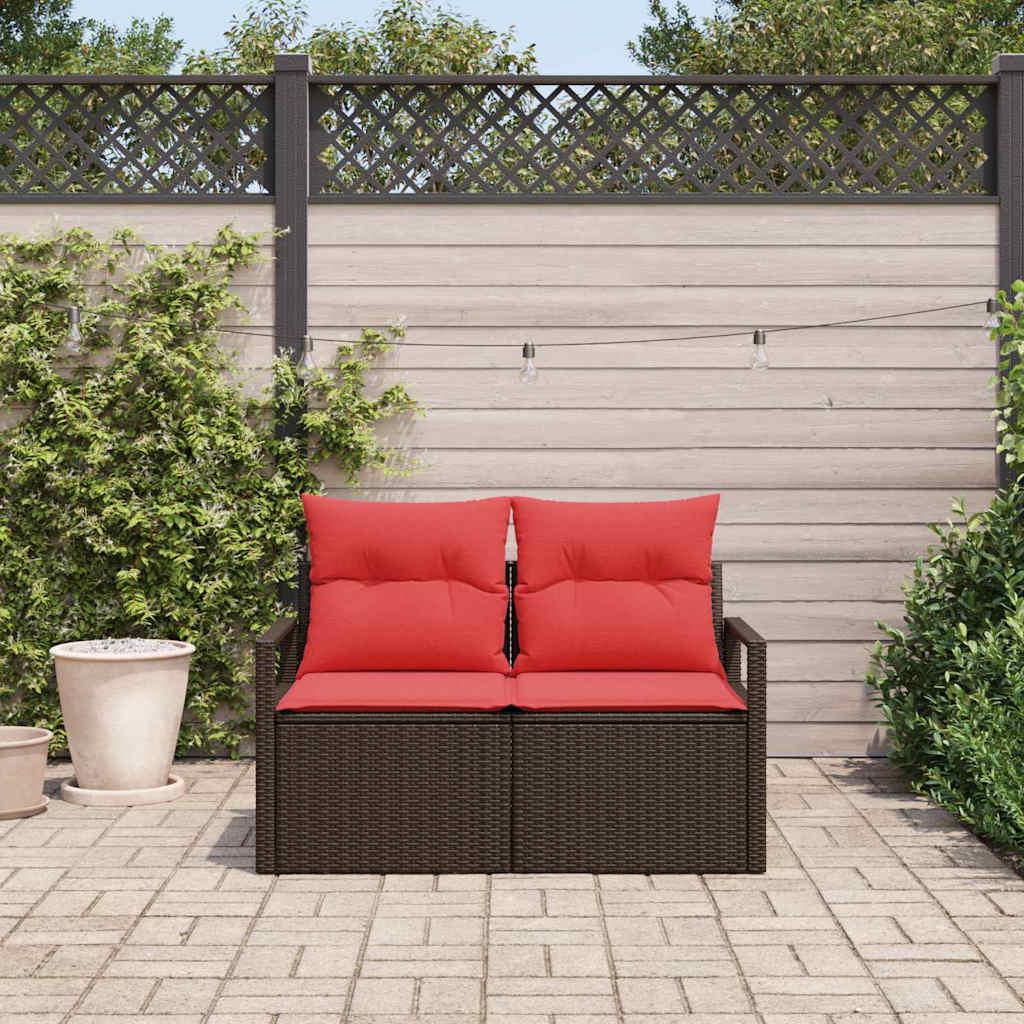 Divano da giardino con cuscino 120 x 62 x 69 cm. polyrattan | homemem39