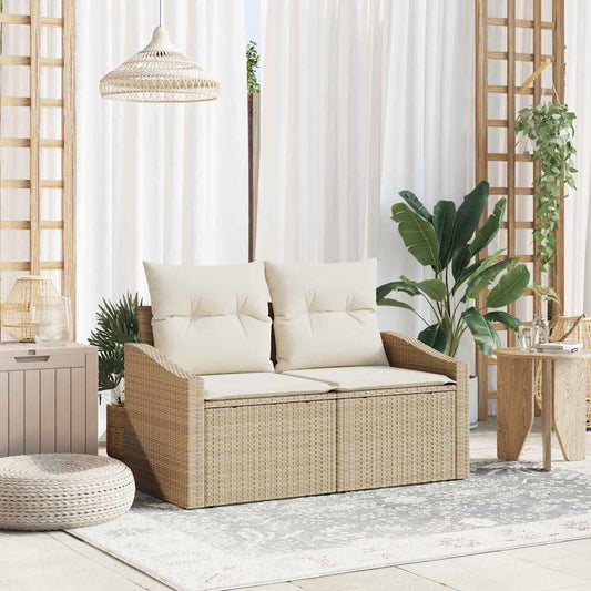 Divano da giardino con cuscino 123 x 62 x 69 cm polyrattan