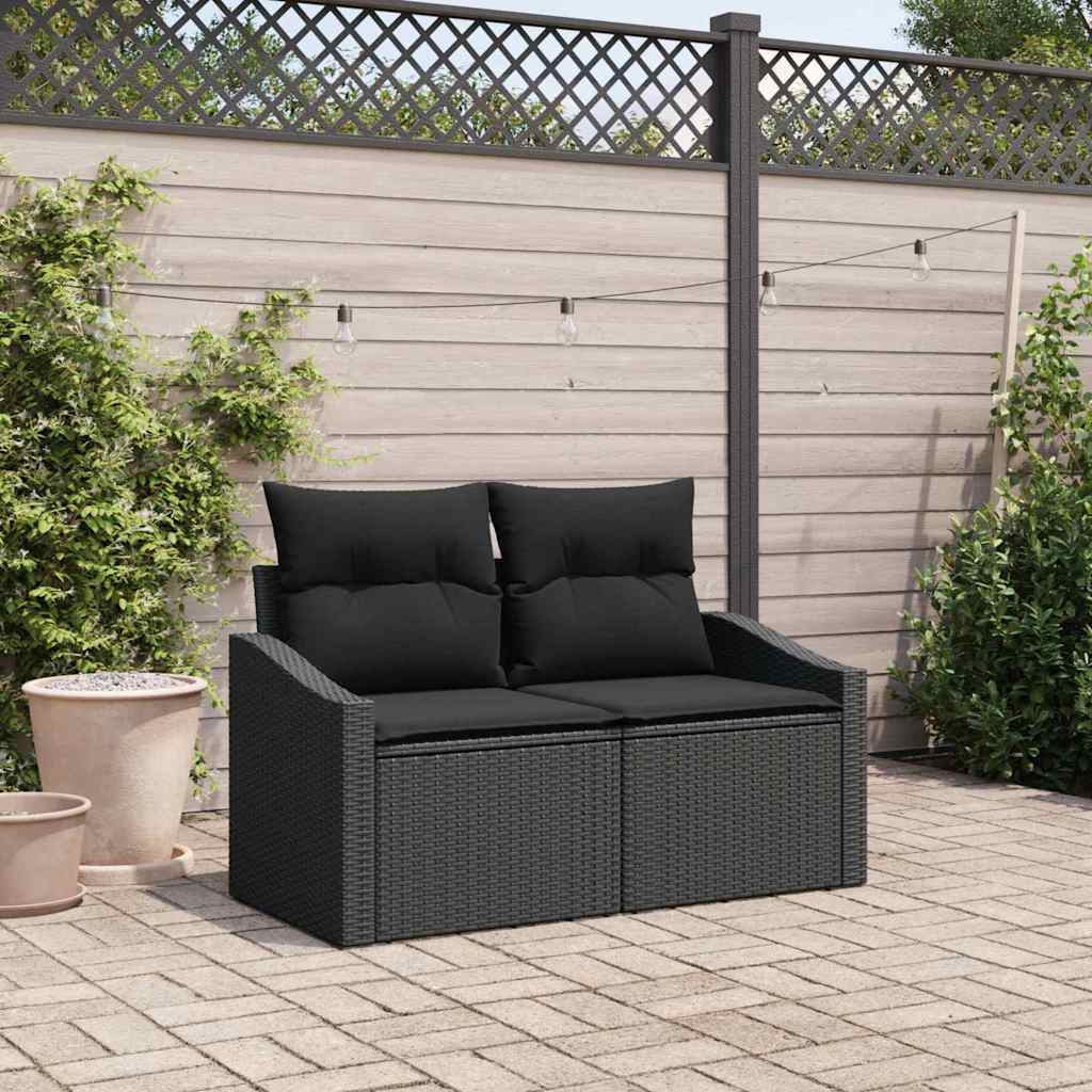 Divano da giardino con cuscino 123 x 62 x 69 cm polyrattan | homemem39