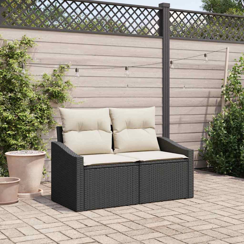 Divano da giardino con cuscino 123 x 62 x 69 cm polyrattan | homemem39