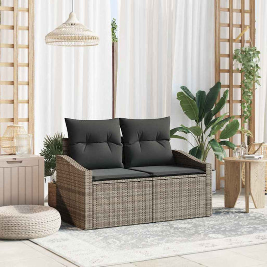 Divano da giardino con cuscino 123 x 62 x 69 cm polyrattan