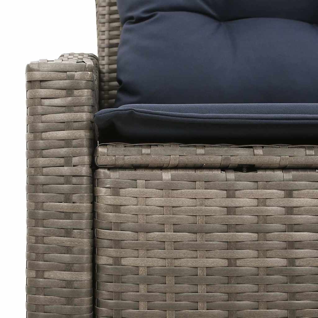 Divano da giardino Grigio 123 x 62 x 69cm polyrattan | homemem39
