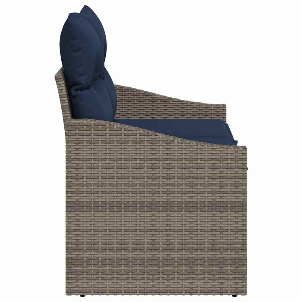 Divano da giardino Grigio 123 x 62 x 69cm polyrattan | homemem39