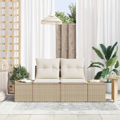 Divano da giardino Beige 184 x 62 x 69 cm polyrattan | homemem39
