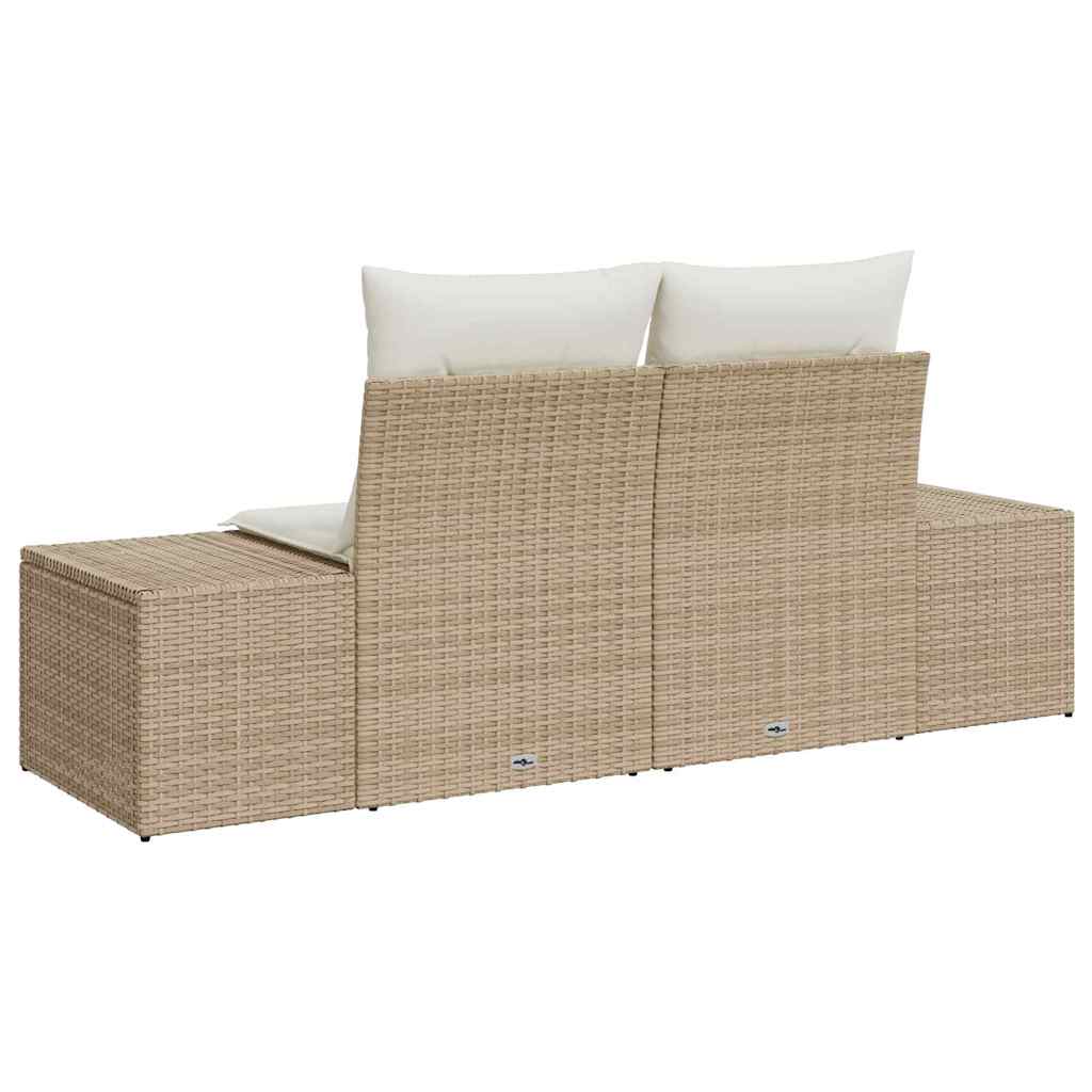 Divano da giardino Beige 184 x 62 x 69 cm polyrattan | homemem39
