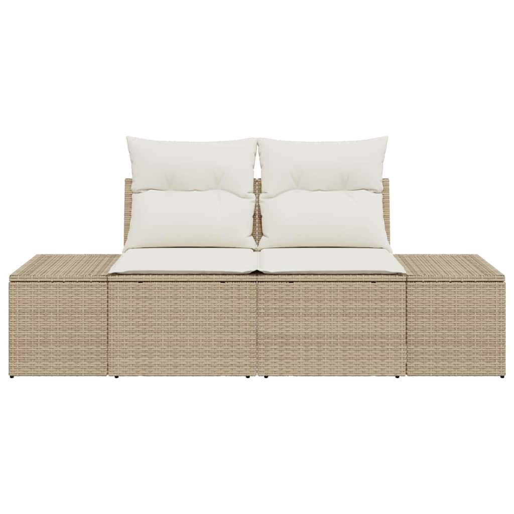 Divano da giardino Beige 184 x 62 x 69 cm polyrattan | homemem39
