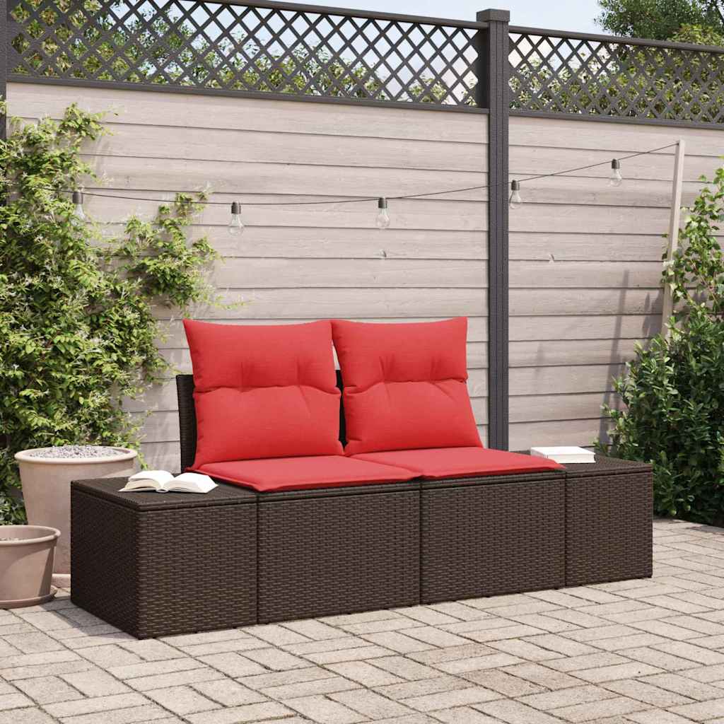Divano da giardino con cuscino 184 x 62 x 69 cm polyrattan | homemem39