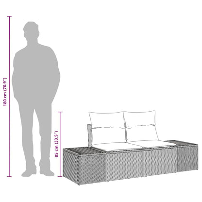 Divano da giardino con cuscino 184 x 62 x 69 cm polyrattan | homemem39