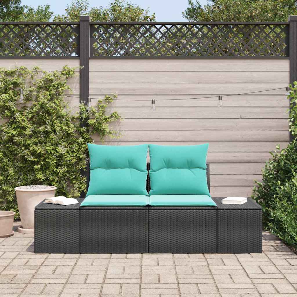 Divano da giardino con cuscino 184 x 62 x 69 cm polyrattan