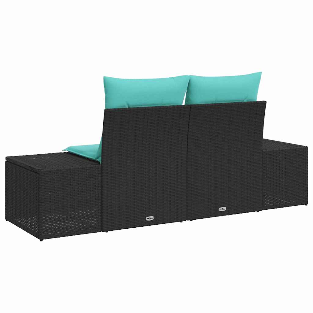 Divano da giardino con cuscino 184 x 62 x 69 cm polyrattan | homemem39