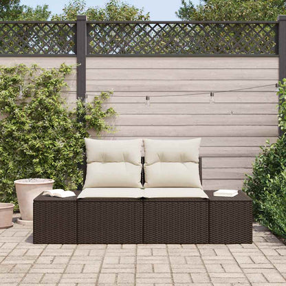 Divano da giardino Marrone 184 x 62 x 69 cm polyrattan | homemem39