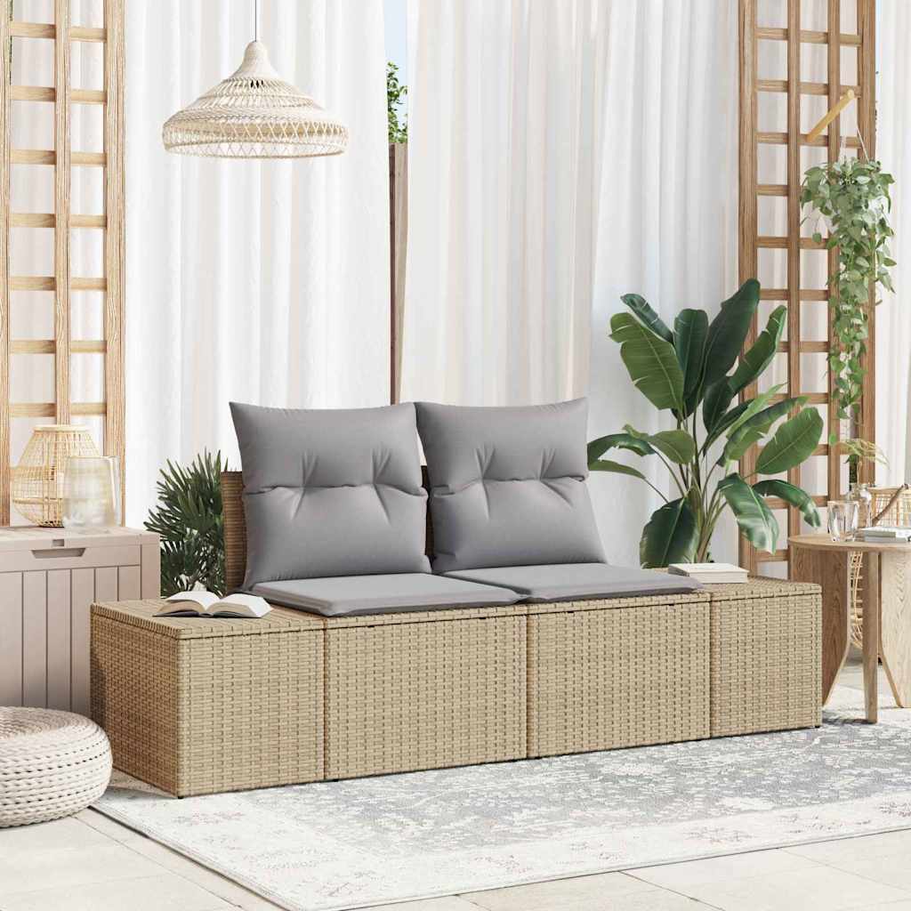 Divano da giardino Beige 184 x 62 x 69 cm polyrattan | homemem39