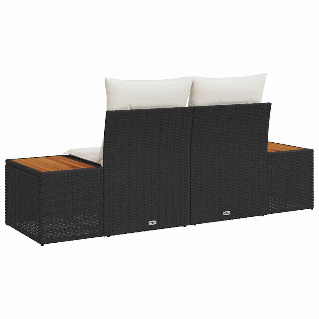 Divano da giardino Nero 184 x 62 x 85cm polyrattan | homemem39