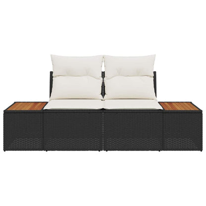 Divano da giardino Nero 184 x 62 x 85cm polyrattan | homemem39