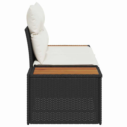 Divano da giardino Nero 184 x 62 x 85cm polyrattan | homemem39