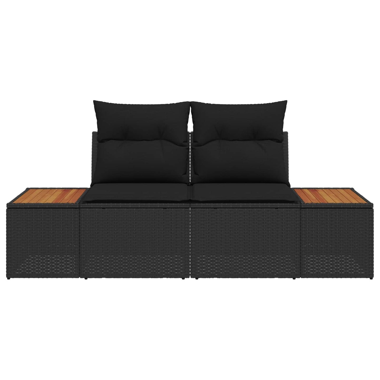 Divano da giardino Nero 184 x 62 x 85cm polyrattan | homemem39