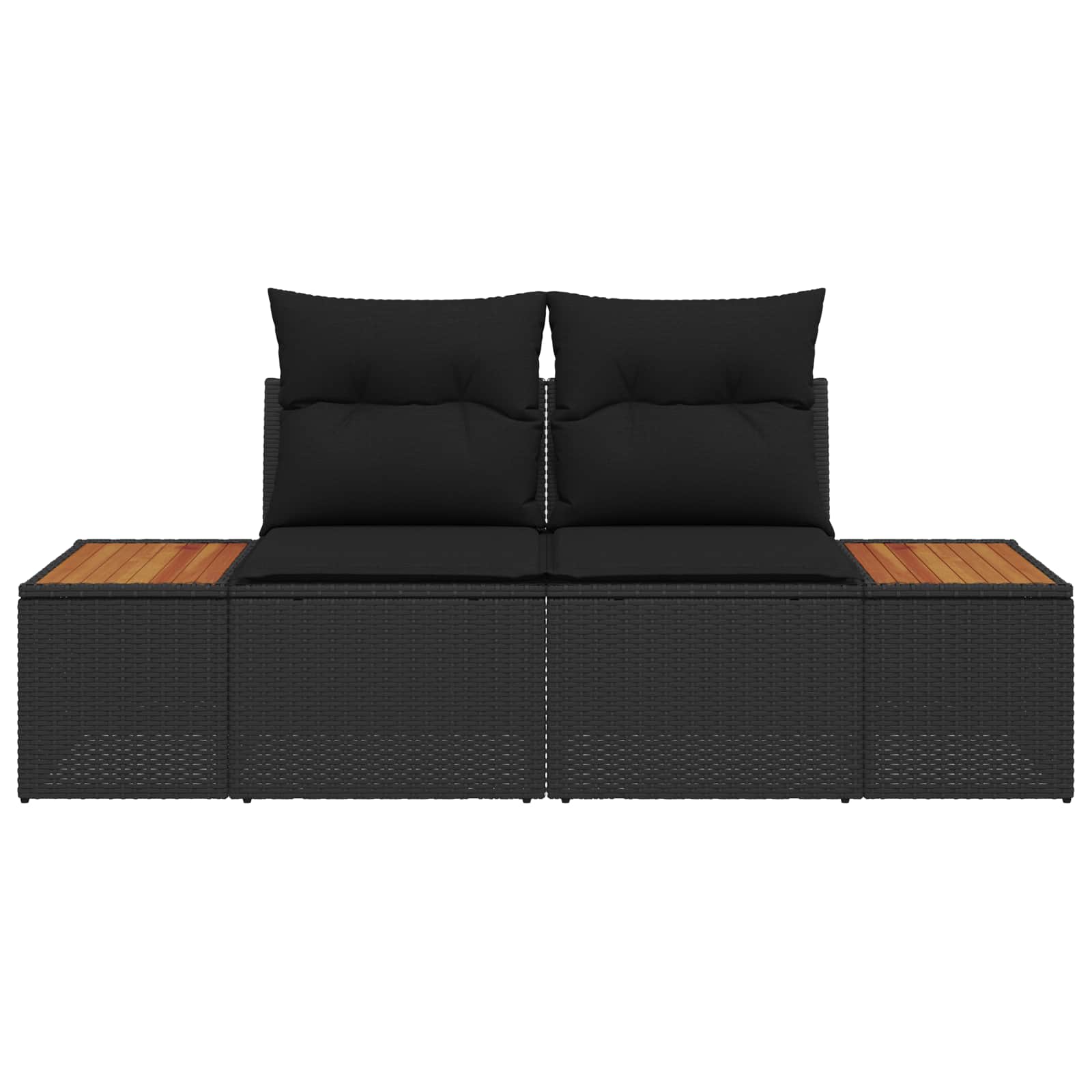 Divano da giardino Nero 184 x 62 x 85cm polyrattan | homemem39