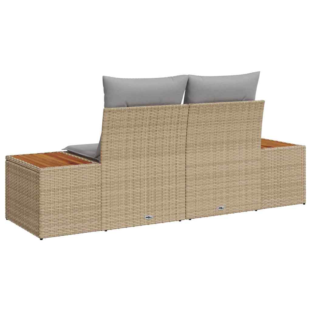 Divano da giardino Beige 184 x 62 x 85cm polyrattan | homemem39