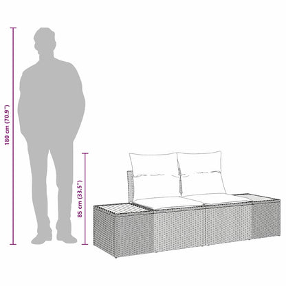 Divano da giardino Beige 184 x 62 x 85cm polyrattan | homemem39