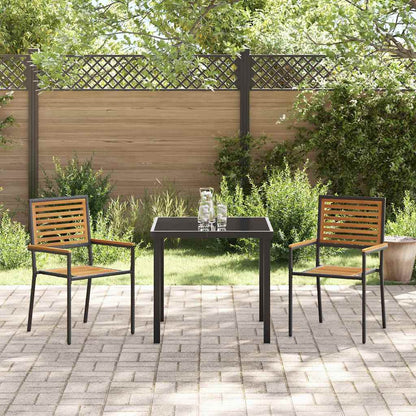 Sedie impilabili da giardino 2 pcs Marrone e Nero - homemem39