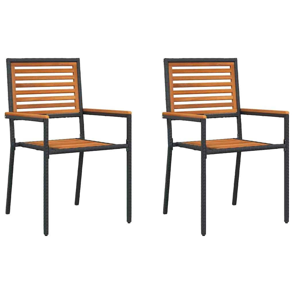 Sedie impilabili da giardino 2 pcs Marrone e Nero - homemem39