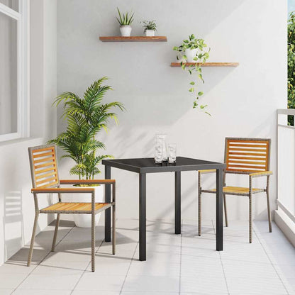 Sedie impilabili da giardino 2 pcs Marrone e Grigio - homemem39
