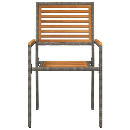 Sedie impilabili da giardino 2 pcs Marrone e Grigio - homemem39