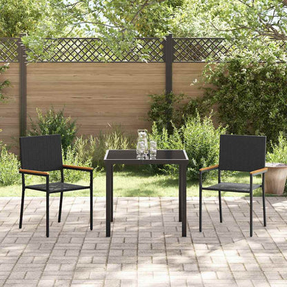 Sedie impilabili da giardino 2 pcs Nero e Marrone - homemem39