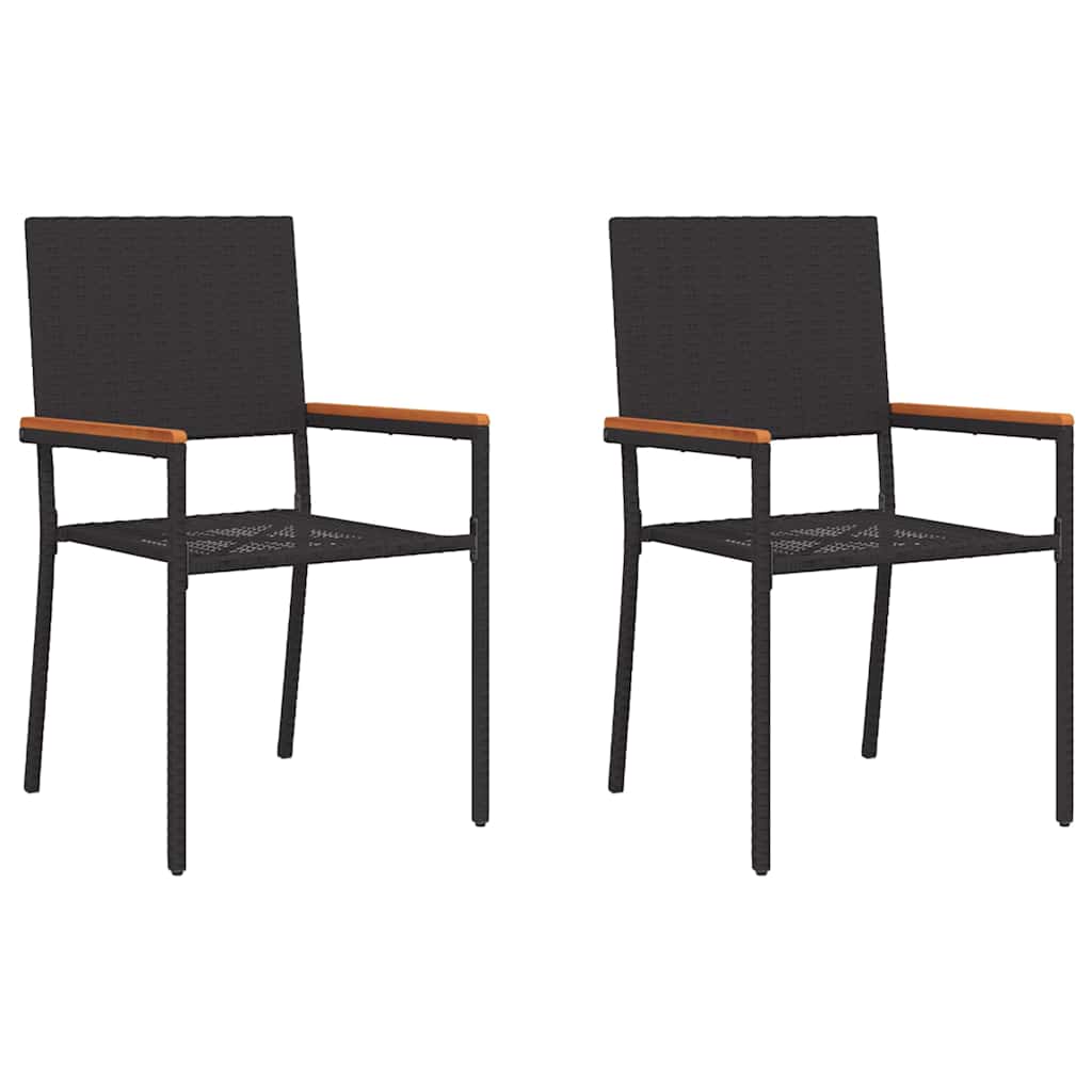 Sedie impilabili da giardino 2 pcs Nero e Marrone - homemem39