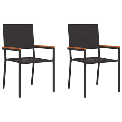 Sedie impilabili da giardino 2 pcs Nero e Marrone - homemem39