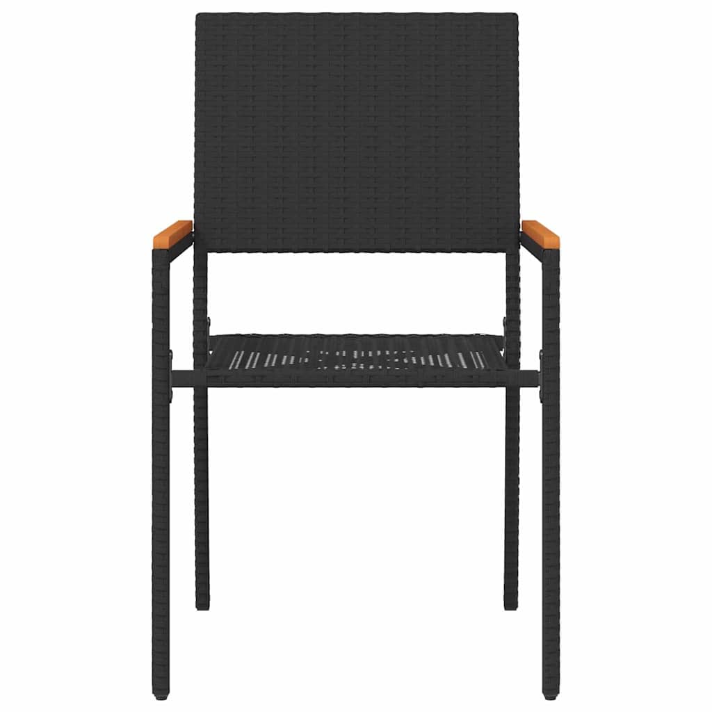 Sedie impilabili da giardino 2 pcs Nero e Marrone - homemem39