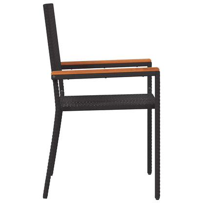 Sedie impilabili da giardino 2 pcs Nero e Marrone - homemem39