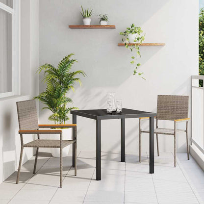 Sedie impilabili da giardino 2 pcs Grigio e Marrone - homemem39