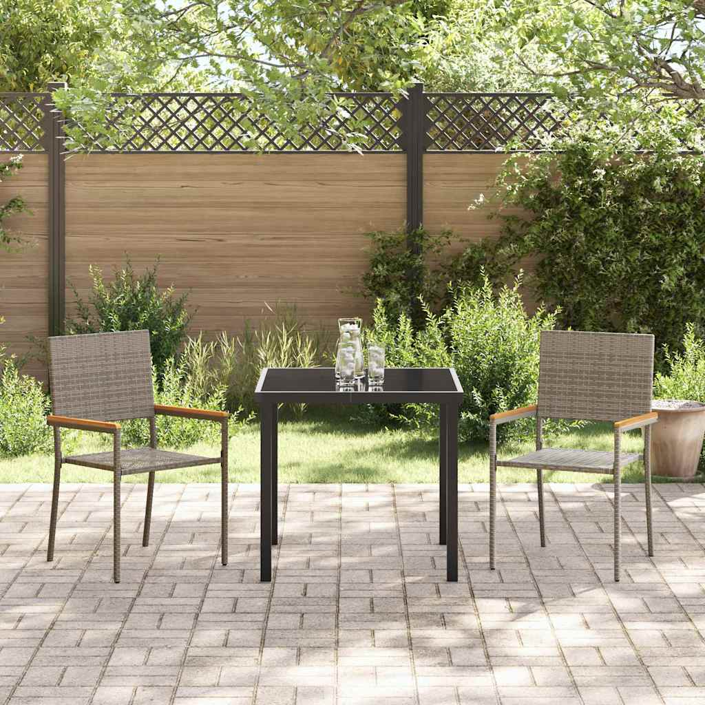 Sedie impilabili da giardino 2 pcs Grigio e Marrone - homemem39
