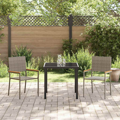 Sedie impilabili da giardino 2 pcs Grigio e Marrone - homemem39