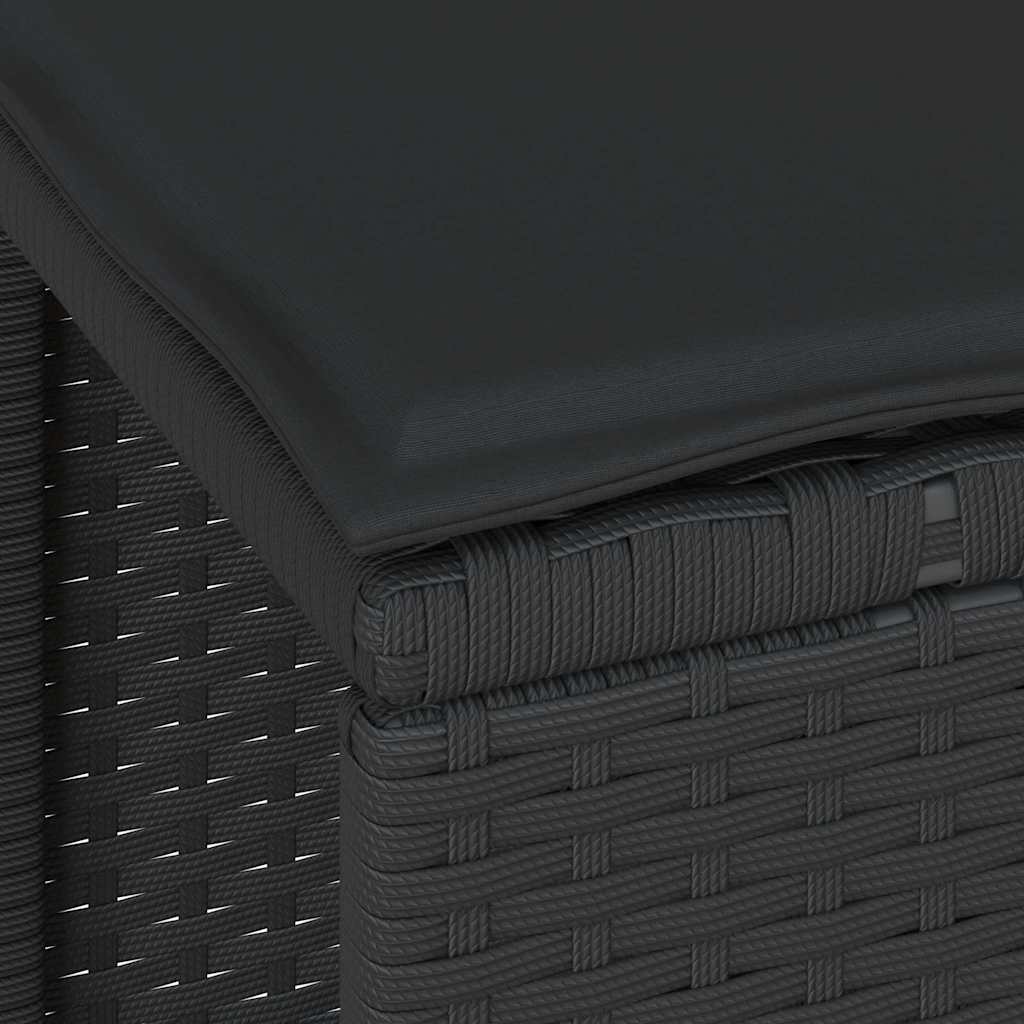 Set da Pranzo per Giardino Nero Poly Rattan - homemem39