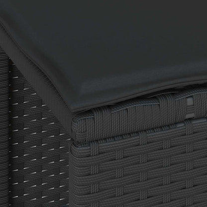 Set da Pranzo per Giardino Nero Poly Rattan - homemem39