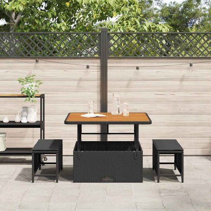 Set da Pranzo per Giardino Nero Poly Rattan - homemem39