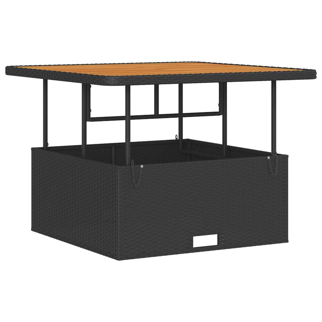 Set da Pranzo per Giardino Nero Poly Rattan - homemem39