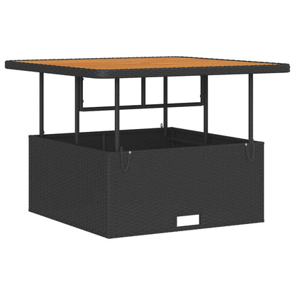 Set da Pranzo per Giardino Nero Poly Rattan - homemem39